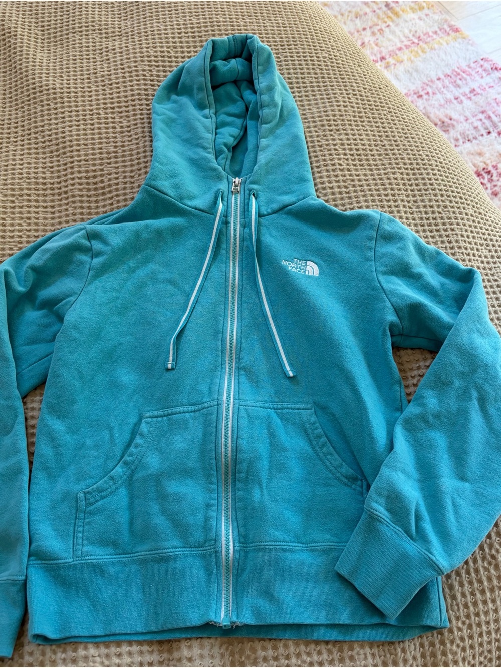 The North Face Teal Full-Zip Hooded Fleece